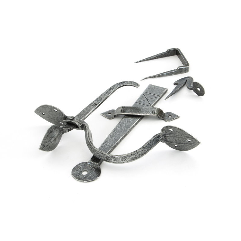 Gothic Latch Door Handle Kit, Pewter Patina