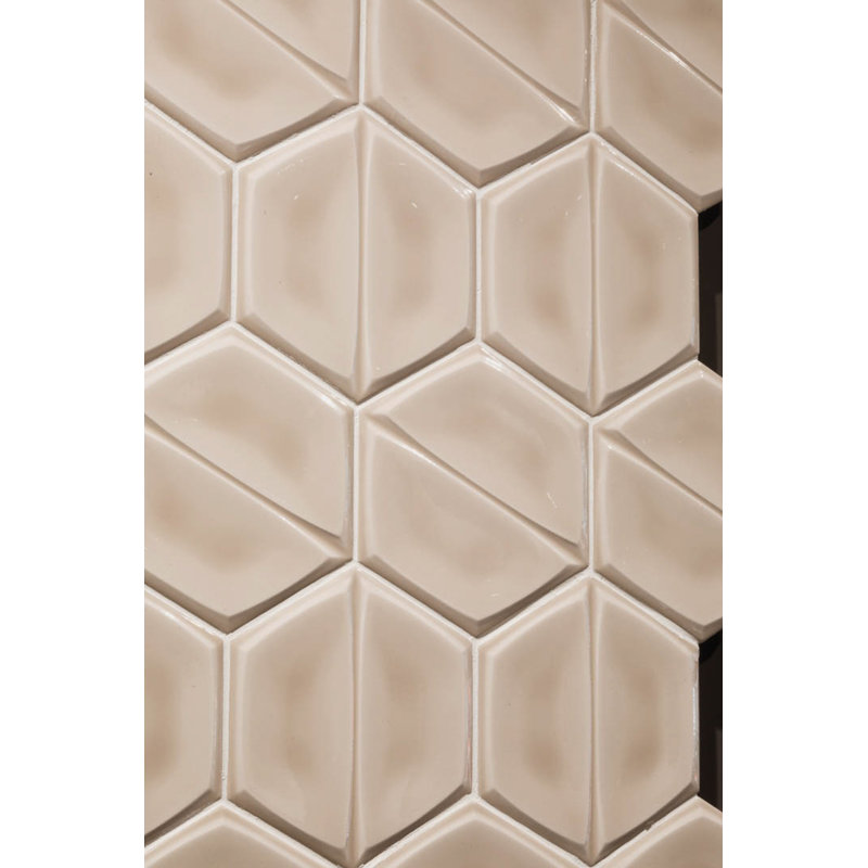 Tuile de champ en céramique 6 po x 7 po Magnolia, Caramel