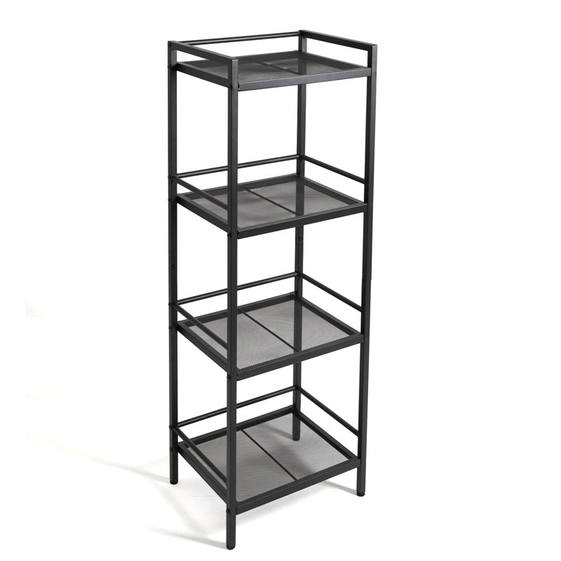 39cm W Metal Storage Rack, Black