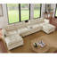 Canapé modulaire de 154 po avec repose-pieds en nuage avec repose-pieds modulaires en U de 154 po, canapé modulaire surdimensionné moderne en velours côtelé 6 places avec console centrale Port USB, beige-940497909