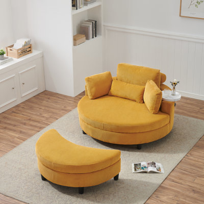 Canapé moderne de 51,2 po avec repose-pieds pour salon et bureau