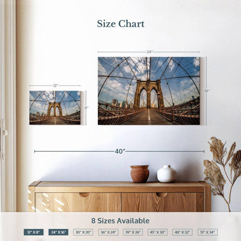 Pont de Brooklyn, New York, H 16 po x l 24 po