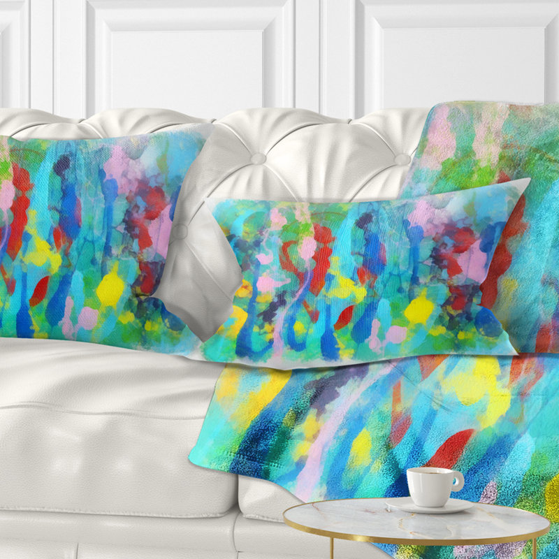 Coussin lombaire à motif floral abstrait