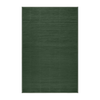 Machine Washable Solid Green Area Rug