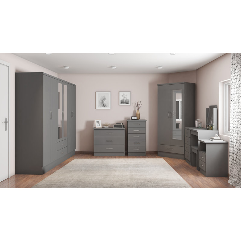 Cascio 2 Drawer Bedside Table, Grey