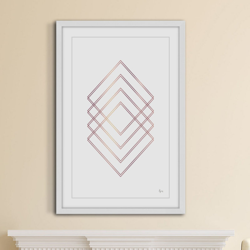 Diamond Hologram by Eyre Tarney - Single Picture Frame Print, 46 cm H x 30 cm W x 4 cm D, White Framed