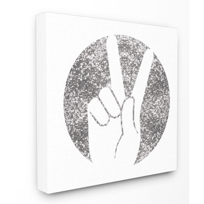 «Peace Hand Silhouette Silver», reproduction d'impression