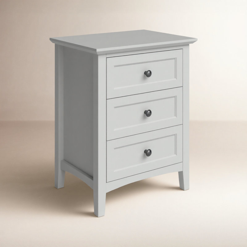 Table de chevet 3 tiroirs Renee, gris