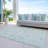 Machine Washable Indoor/Outdoor Xhevrie Turquoise Rug-1512483073