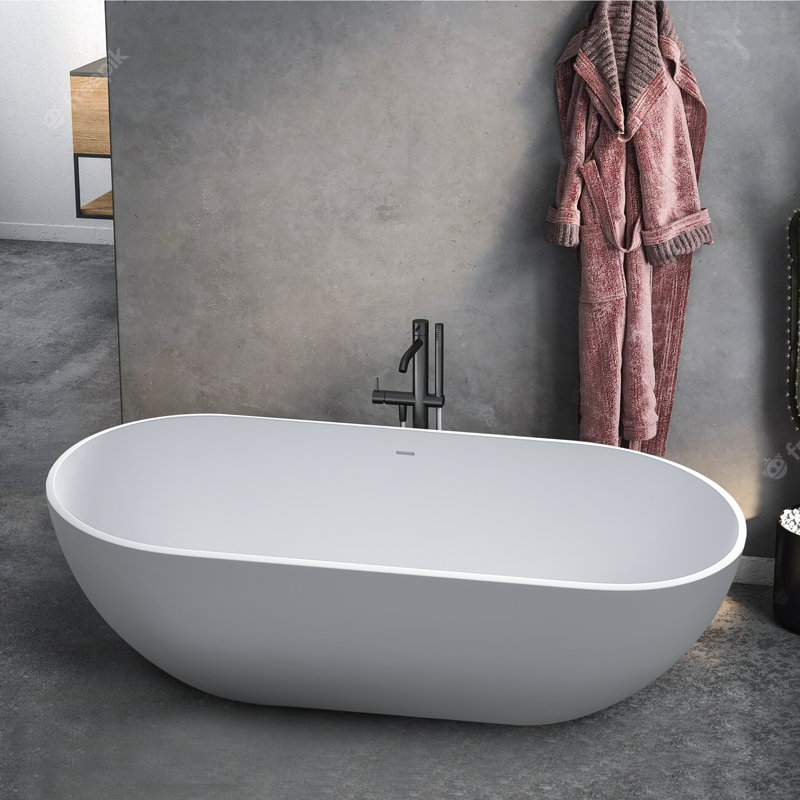 Baignoire de trempage autoportante 59 po. X 29,5 po., Blanc