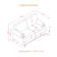 Causeuse en cuir de style moderne et classique, accoudoirs cloutés, canapé en similicuir rembourré confortable et durable-650767827