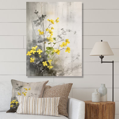 Jardin aux herbes jaune et gris