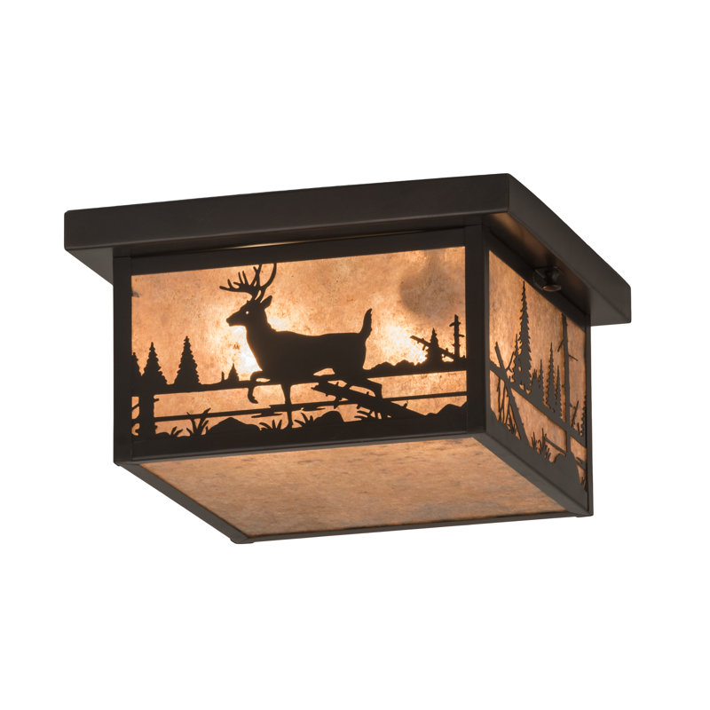 Rustic Lodge 2 - Light Flush Mount, Silver Mica