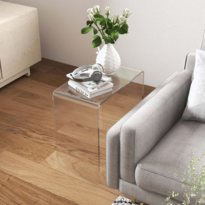Jerilee 21" W Rectangular Clear Acrylic End Table 