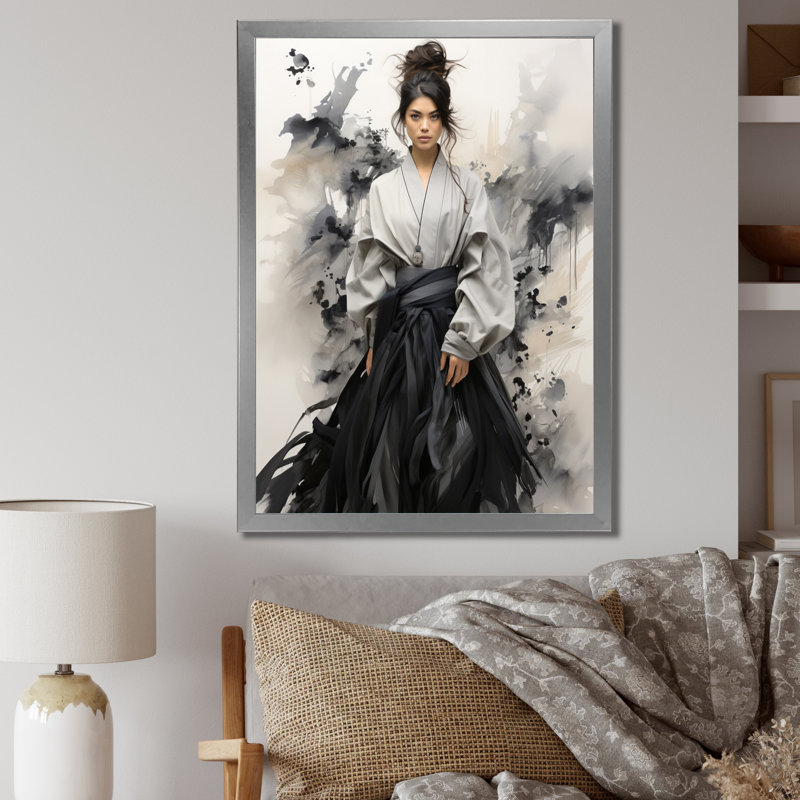 «Irasema Asian Art Fashion Illustration II», reproduction sur toile, H 32 po x l 24 po x P 1 po, Cadre photo argenté