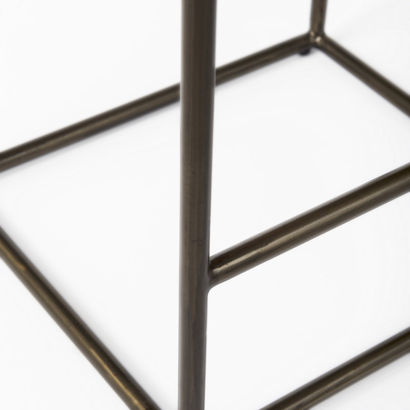 Tabouret de bar et de comptoir Willette, Tabouret de comptoir (siège d'une hauteur de 26 p, Nickel, Noir