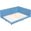 Lit plateforme double tapissier avec hublots, bleu - pour la décoration de la chambre à coucher-1166656437-1166656439