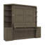 Grand lit escamotable intégré avec bureau, tablettes de rangement et armoires encastrées-1086164610