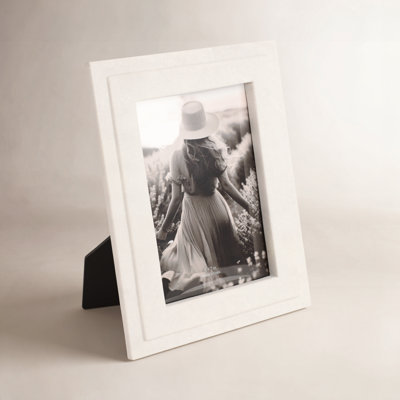 Marble Border Photo Frame, White