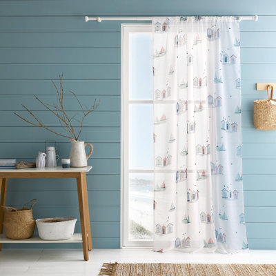 Beach Huts Sheer Curtains