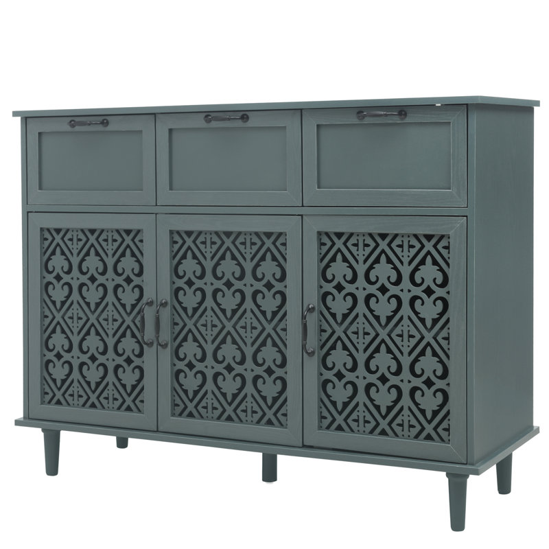 Armoire 3 tiroirs 3 portes, Vert foncé