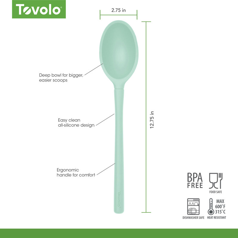 Ustensile de cuisine à cuillère profonde antiadhésive tout en silicone Tovolo Flex-Core, Sarcelle