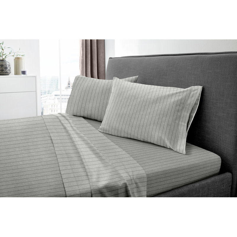 Flannel Striped Sheet Set, Queen