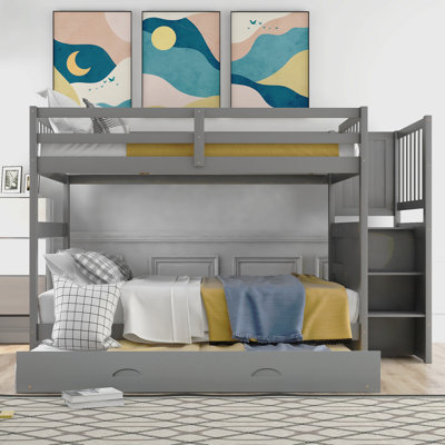 Full Over Full Bunk Bed With Twin Size Trundle