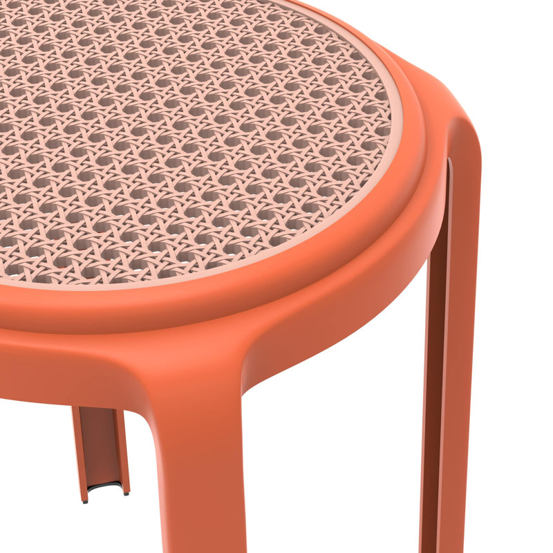 Tabouret rond en plastique empilable Alysoun, Orange