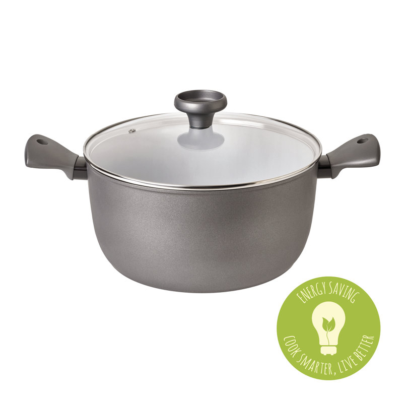 Earthpan Recycled induction Dishwasher Safe Stock Pot with Toughened Glass Lid -28cm / 7.5 Litre