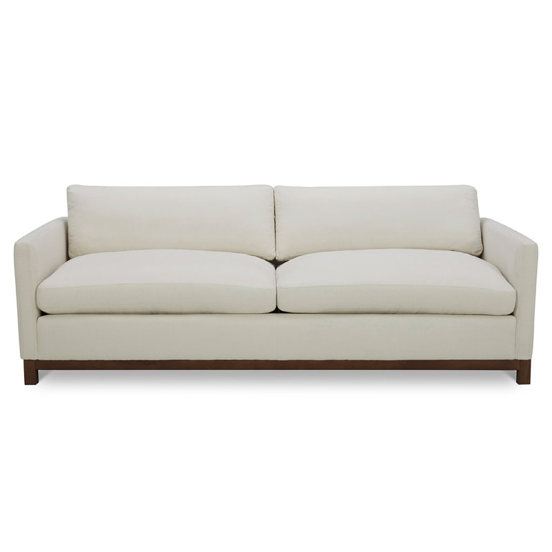 Canapé rembourré Liz, Gris chiné, Marron foncé, H 32,28 po x l 84,25 po x P 39,37 po