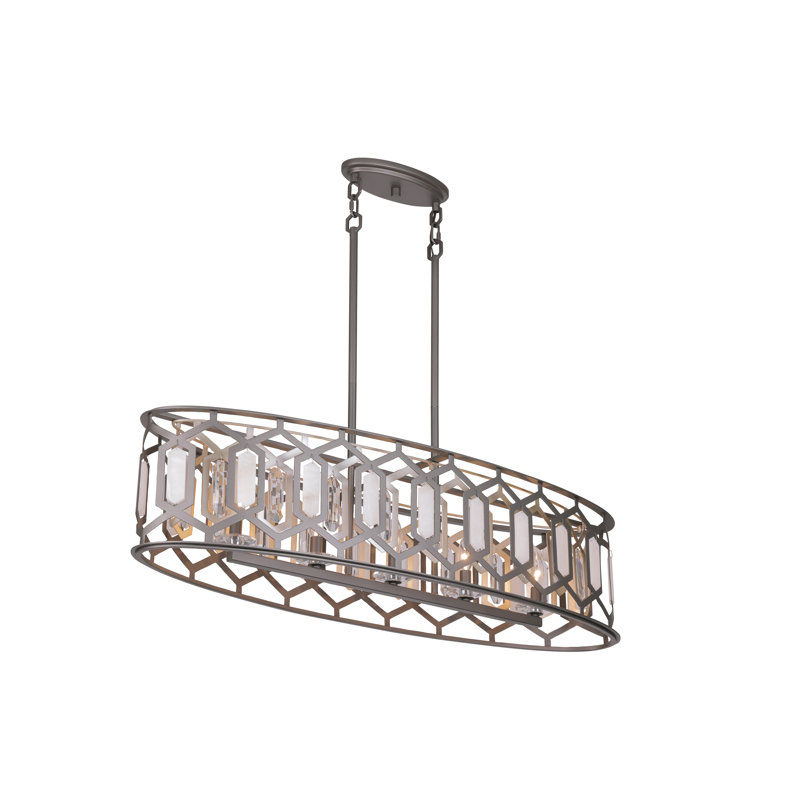 Minka Lavery Hexly - Îlot 5 lumières en bronze et argent