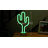 11.5" Battery Operated Neon Style LED Green Cactus Table Light