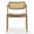 Set of 2 Azula Beige Fabric Dining Chair with Rattan Back and Washed Wood Legs-1791121684