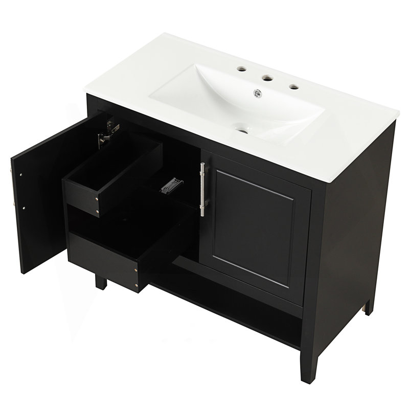 Meuble-lavabo moderne simple avec lavabo, armoire de salle de bain multifonctionnelle avec portes
