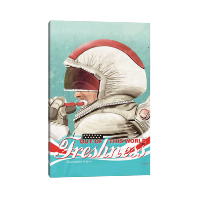 Spaceman Brushing Their Teeth - Painting on Canvas