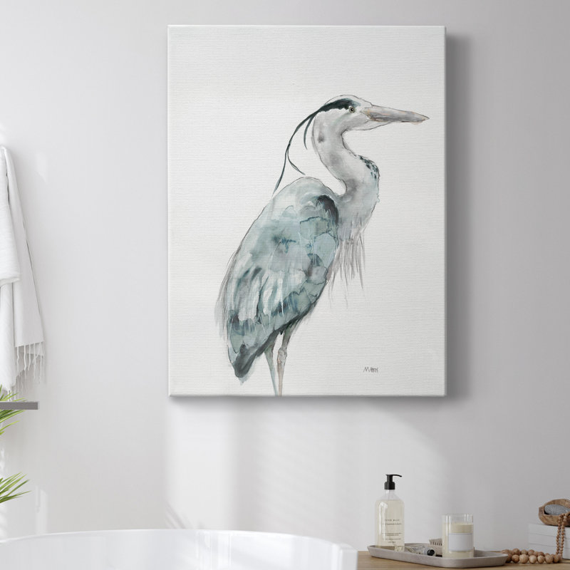 BLUE Heron I - Impression sur toile tendue, H 40 po x l 30 po x P 1 po