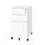 Classeur mobile à 3 tiroirs avec serrure, rangement en métal tout en acier sur roulettes, deux tiroirs profonds et un tiroir profond pour bureau / maison, entièrement assemblé, blanc, 110 lb / tiroir, conception anti-basculement