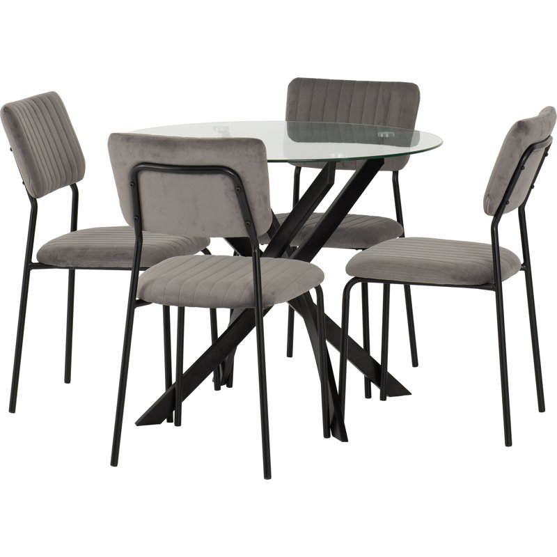 Yelena 4 - Person Dining Set, Light Grey