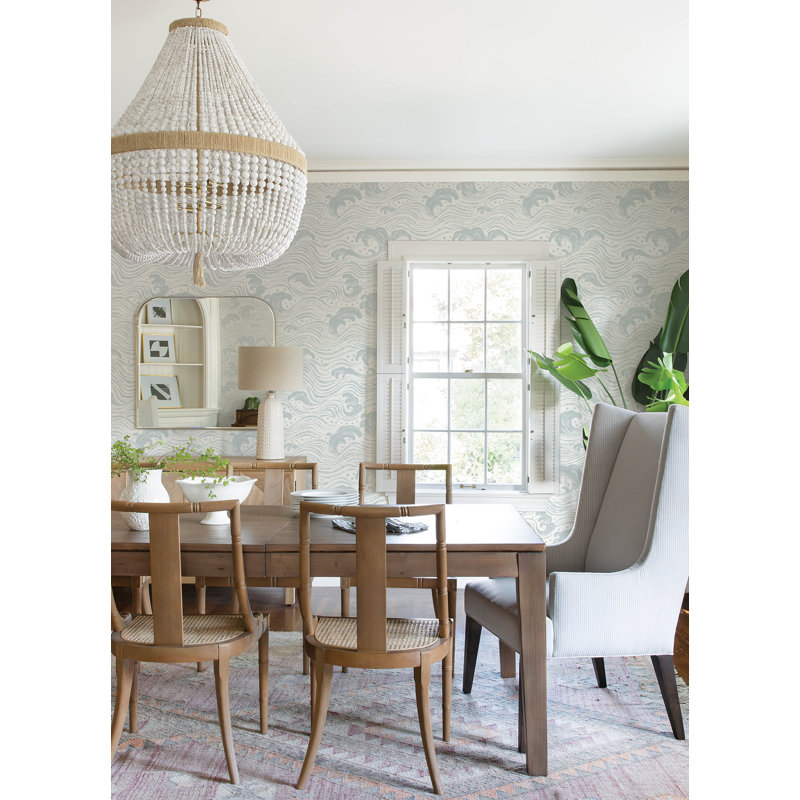 Swell Ocean Wave Wallpaper, Light Blue 