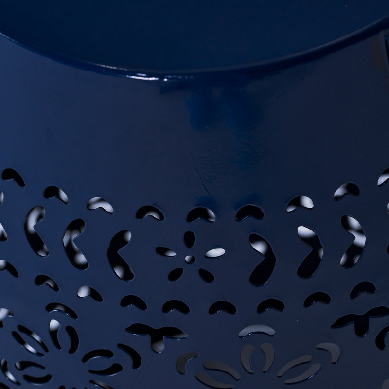 Table d'appoint d'extérieur en métal, Bleu très foncé