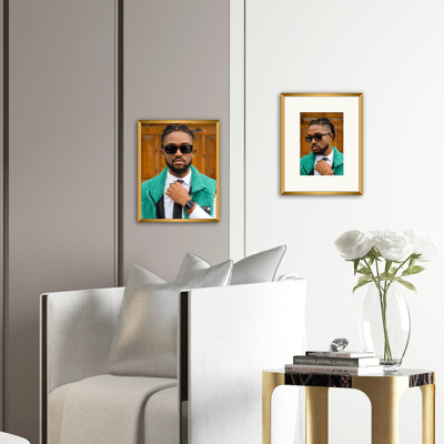 Bronze Metal Picture Frame with Mat