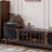 Retro color matching design solid wood TV cabinet