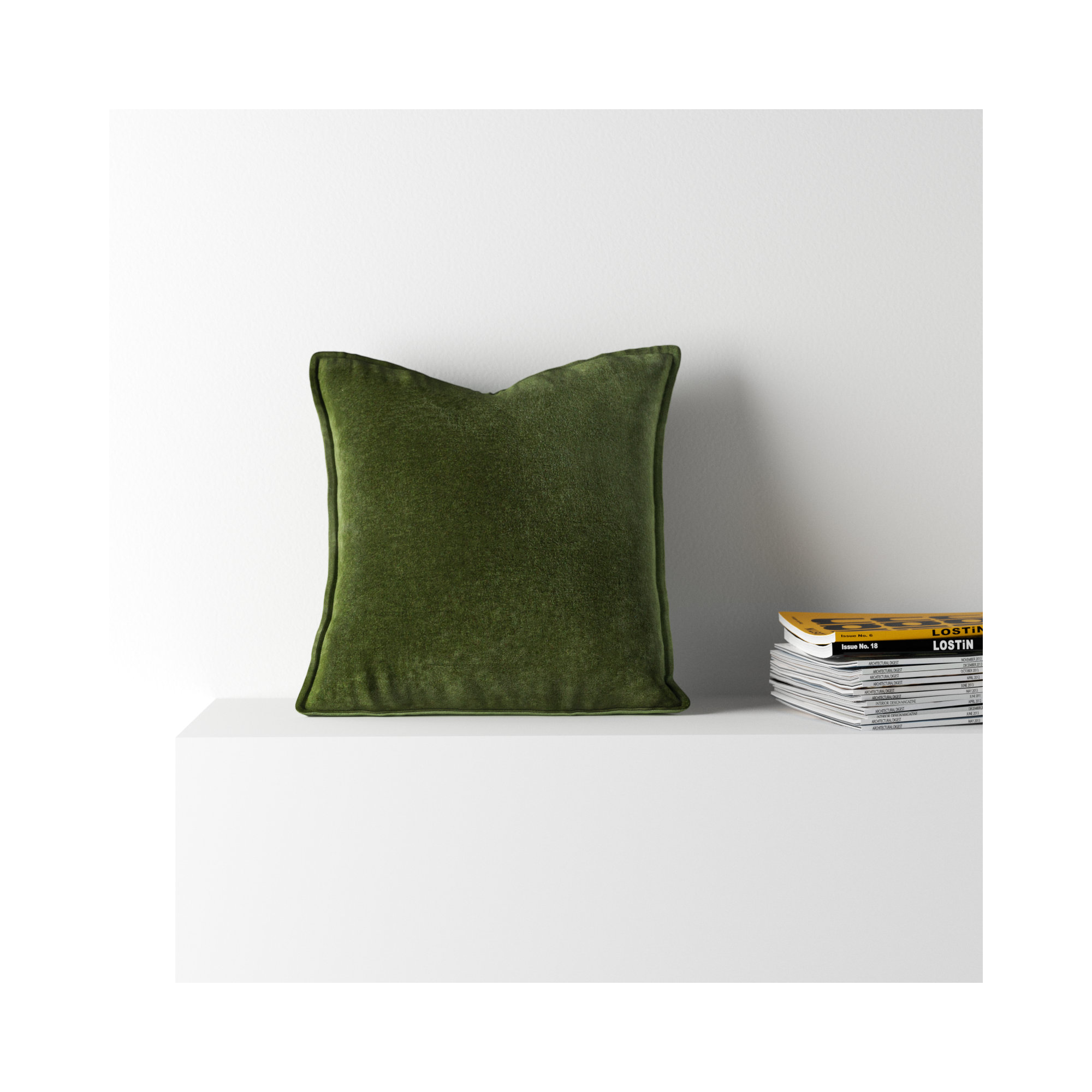 Edgar 100% Cotton Throw Pillow, Pillow Cover Only - No Insert, 20"H x 20"W, Dark Green
