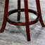 Tabouret de bar classique 30 po avec finition cerisier et siège en tissu gris anthracite - pratique et élégant-96236597-96236598