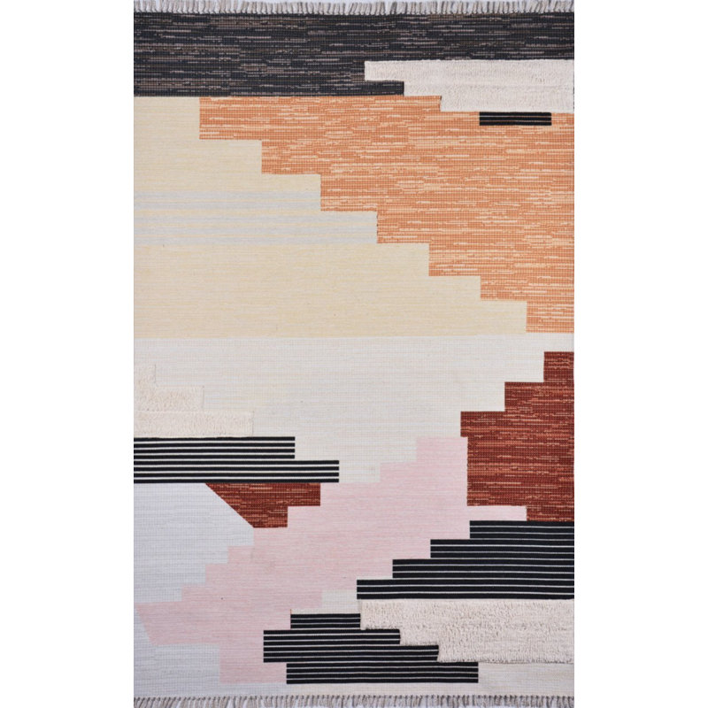 Tapis intérieur / extérieur en coton Iyleen, Rectangle 5 pi 1 po x 7 pi 7 po