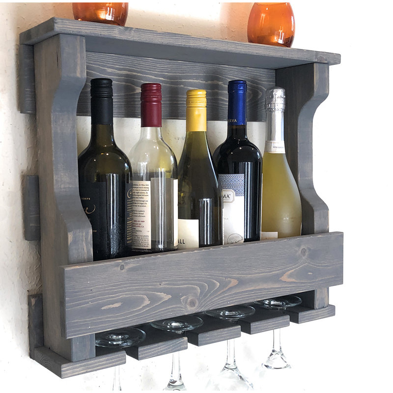Support à vin et porte-bouteilles Neema, Gris classique
