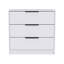 Commode rectangulaire blanche à 3 tiroirs-331236478