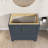 Solid Wood 36" Single Bathroom Vanity Base Only In Navy Blue