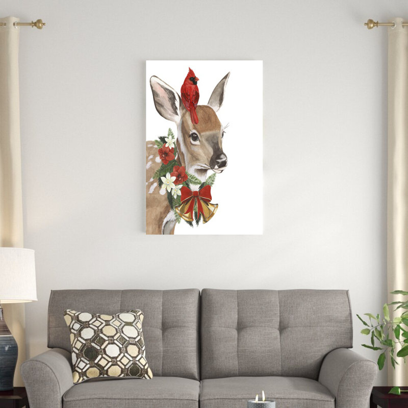 «Yuletide Darling I» par Grace Popp - reproduction d'art sur toile tendue, H 36 po x l 24 po